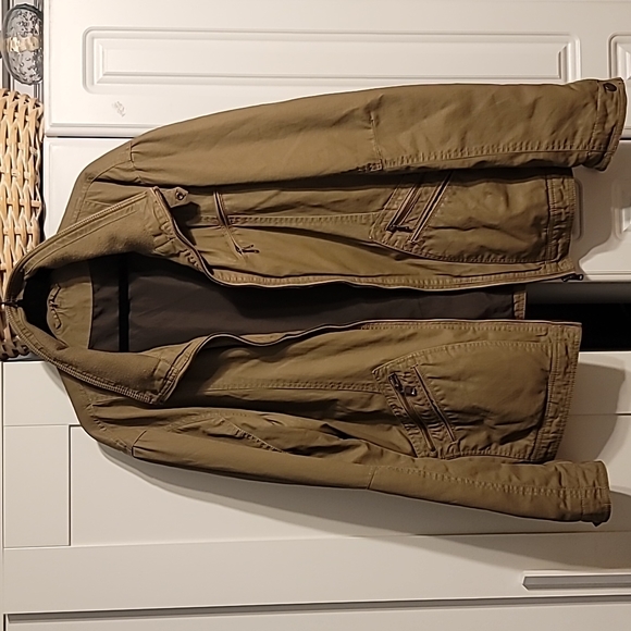 Zara Man Sport Classic Men's Double Jacket Sz XXL Tan Faux Fur Mock Heavyweight - Picture 14 of 14